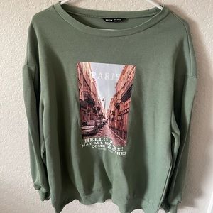 Oversized Drop Shoulder Slogan and Graphic Print Crewneck
Size: M
#shein
